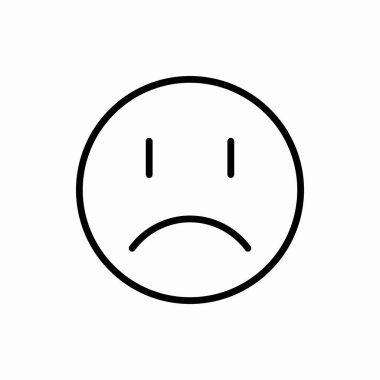 Üzgün gülümseme ikonu. Gülümseme vektör çizimi. Web ve mobil için sembol