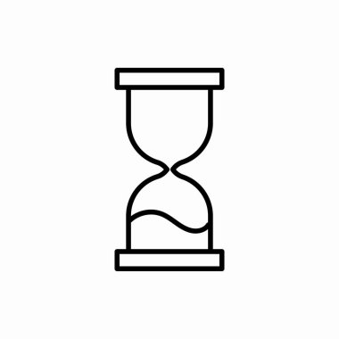 Ana hatları kum cam simgesi ve cam vektör çizimi. Web ve mobil için sembol