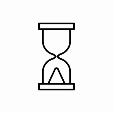 Ana hatları kum cam simgesi ve cam vektör çizimi. Web ve mobil için sembol