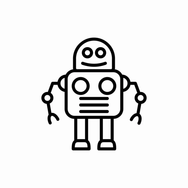 Garis Luar Robot Icon Robot Vektor Ilustrasi Simbol Untuk Web - Stok Vektor