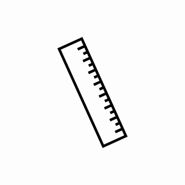 Schets Liniaal Icon Heerser Vector Illustratie Symbool Voor Web Mobiel — Stockvector