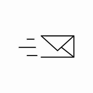 Ana hatlar ileti simgesi gönder. İleti vektör illüstrasyonunu sonlandır. Web ve mobil için sembol