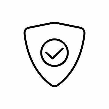 Taslak kalkan kontrol simgesi. Kalkan kontrol vektör illüstrasyonu. Web ve mobil için sembol