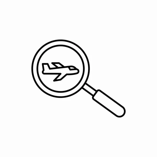 항공기 Icon Search Plane Vector Illustration 모바일을 — 스톡 벡터