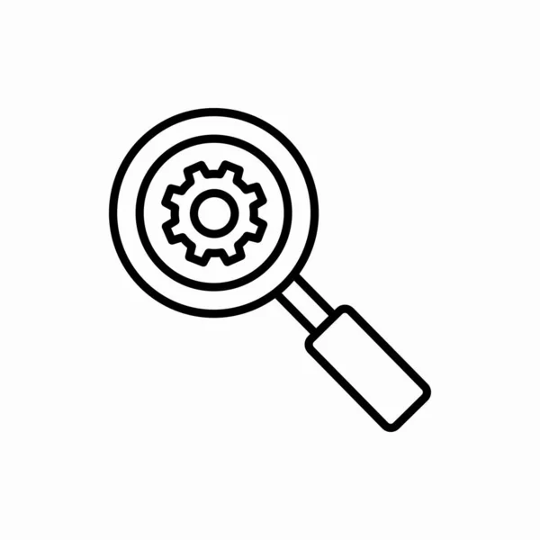 Настройка Поиска Контура Иконки Включение Векторной Иллюстрации Символ Веб Мобильных — стоковый вектор