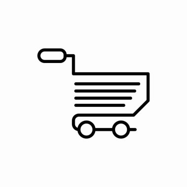 Taslak alışveriş arabası simgesi. Atlama arabası çizimi. Web ve mobil için sembol