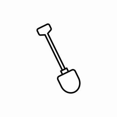 Taslak kürek ikonu. Hovel vektör illüstrasyonu. Web ve mobil için sembol