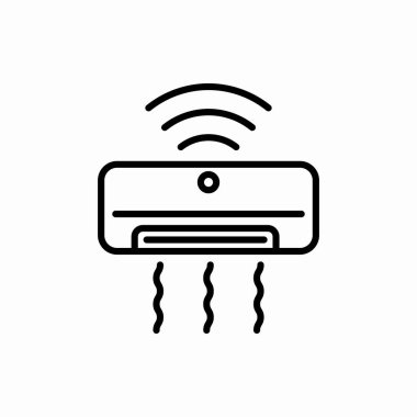 Ana hatlarıyla akıllı klima ikonu. Klima vektör illüstrasyonu. Web ve mobil için sembol