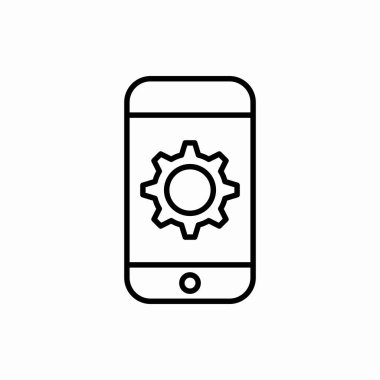 Taslak akıllı telefon ayarlama simgesi. Akıllı telefon ayarlama vektör illüstrasyonu. Web ve mobil için sembol