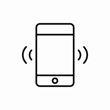 Ana hatlı akıllı telefon titreşim ikonu akıllı telefon titreşim vektör çizimi. Web ve mobil için sembol