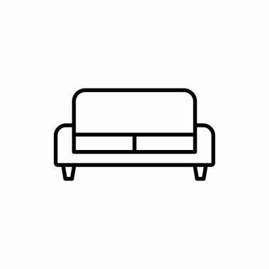 Ana hatlı kanepe simgesi. Vektör illüstrasyonu. Web ve mobil için sembol