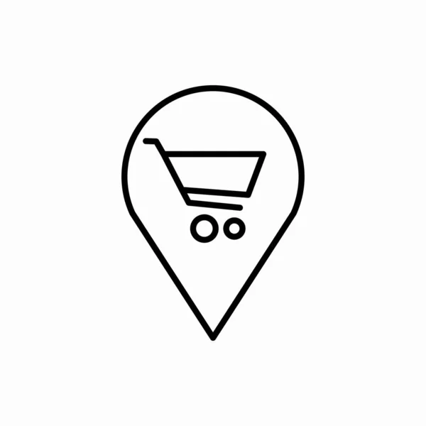Umriss Einkaufsstandort Symbol Einkaufsstandortvektorillustration Symbol Für Web Und Mobile — Stockvektor