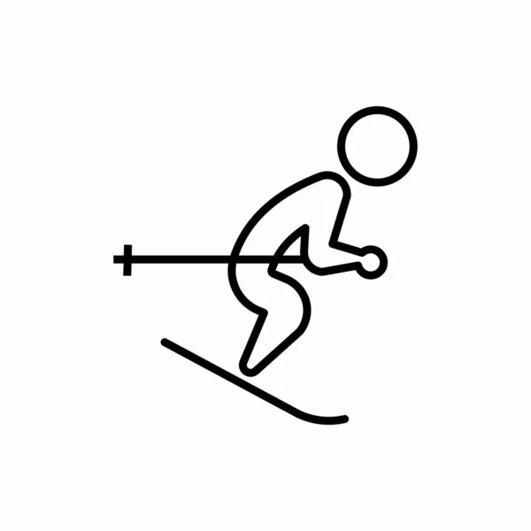 Skier Symbol Skier Vektor Illustration Umreißen Symbol Für Web Und — Stockvektor