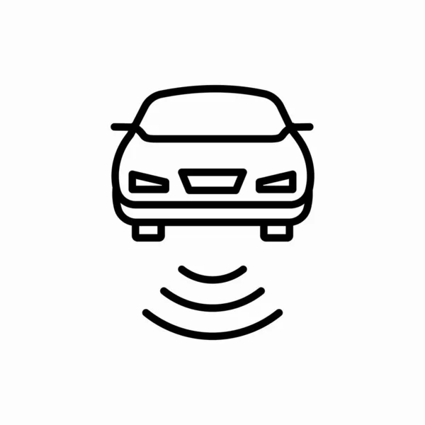 Zarys Ikony Inteligentnego Samochodu Ilustracja Wektora Samochodowego Symbol Sieci Telefonu — Wektor stockowy