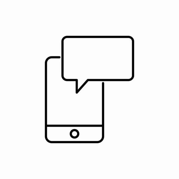 Umriss Smartphone Chat Symbol Smartphone Chat Vektorillustration Symbol Für Web — Stockvektor