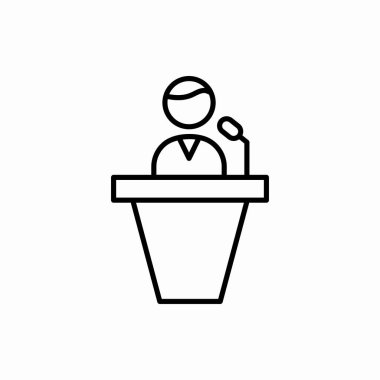 Taslak hoparlör insan simgesi. İnsan vektör çizimi. Web ve mobil için sembol