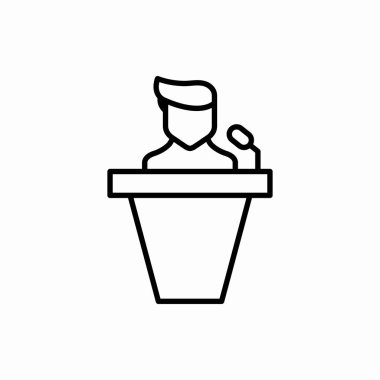 Taslak hoparlör insan simgesi. İnsan vektör çizimi. Web ve mobil için sembol