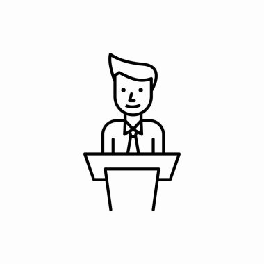 Tribün simgesinde dış hat hoparlörü. Tribün vektör çiziminde gözcü. Web ve mobil için sembol