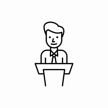 Tribün simgesinde dış hat hoparlörü. Tribün vektör çiziminde gözcü. Web ve mobil için sembol