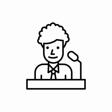 Tribün simgesinde dış hat hoparlörü. Tribün vektör çiziminde gözcü. Web ve mobil için sembol