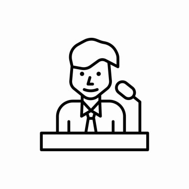 Tribün simgesinde dış hat hoparlörü. Tribün vektör çiziminde gözcü. Web ve mobil için sembol