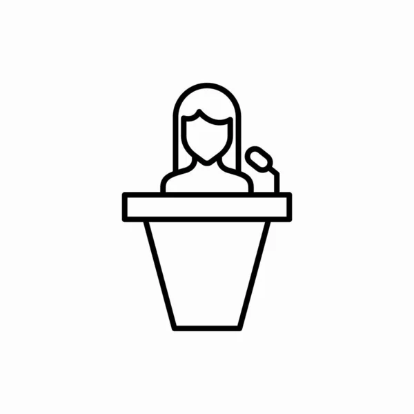 Outline Luidspreker Menselijk Icon Speaker Menselijke Vector Illustratie Symbool Voor — Stockvector