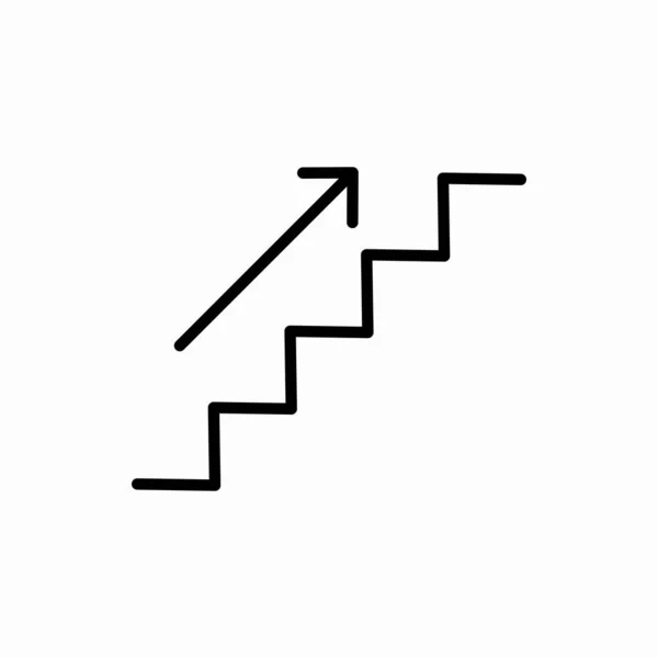 Контур Лестницы Вверх Иконке Лестница Вверх Векторной Иллюстрации Символ Веб — стоковый вектор