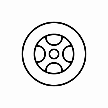 Lastik ikonu. Tekerlek çizimi. Web ve mobil için sembol