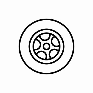 Lastik ikonu. Tekerlek çizimi. Web ve mobil için sembol