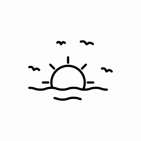 Disposition Solnedgång Ikon Sunset Vektor Illustration Symbol För Webb Och — Stock vektor