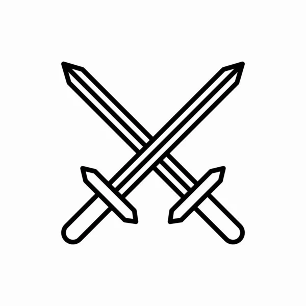 Obrys Ikony Meče Meč Vektorové Ilustrace Symbol Pro Web Mobil — Stockový vektor