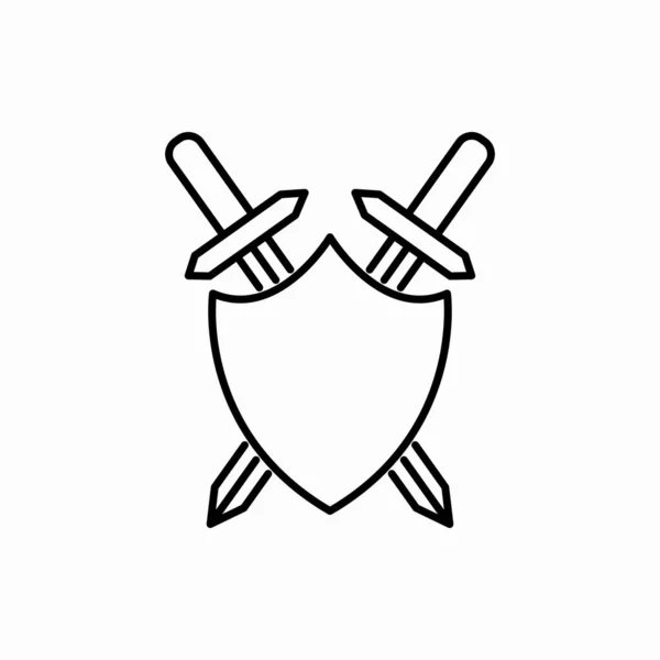 Esboço Espada Escudo Icon Sword Escudo Vetor Ilustração Símbolo Para —  Vetores de Stock