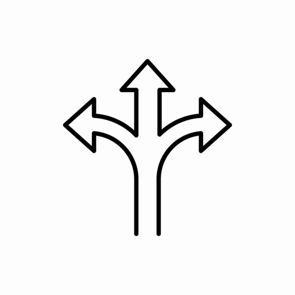 Трехсторонняя иконка со стрелкой направления. Символ для веб и мобильных телефонов