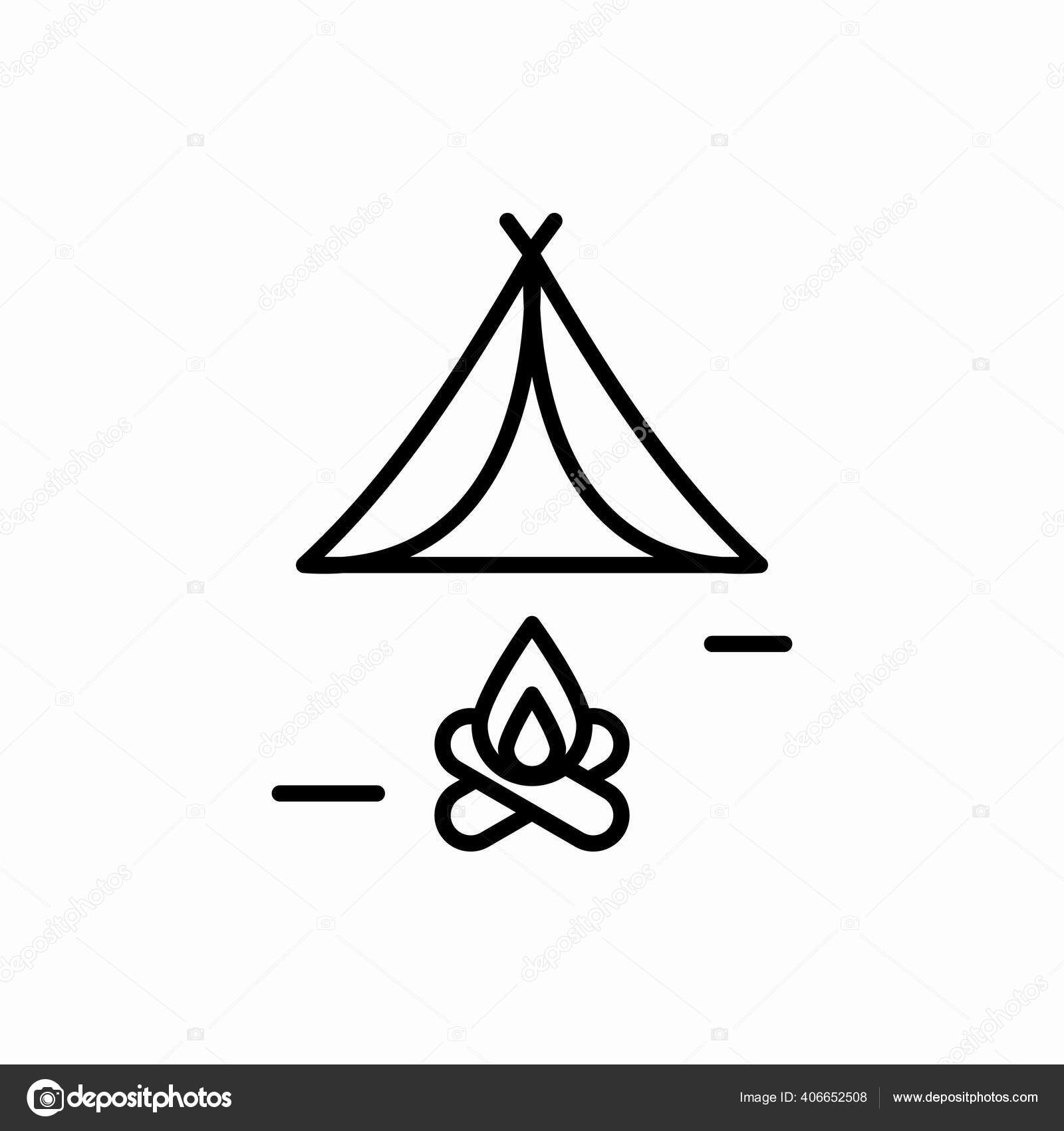 Garis Besar Tenda Ikon Tent Vector Ilustrasi Simbol Untuk Web Stok Vektor C Besticonpark 406652508