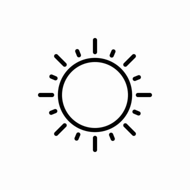 Güneş ikonu. Vektör illüstrasyonu. Web ve mobil için sembol