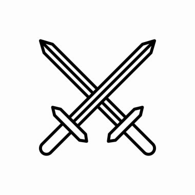 Taslak kılıç simgesi. Kelime vektör illüstrasyonu. Web ve mobil için sembol