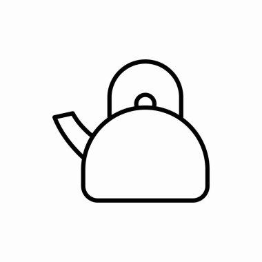 Ana hatlı çaydanlık ikonu. Çaydanlık vektör çizimi. Web ve mobil için sembol