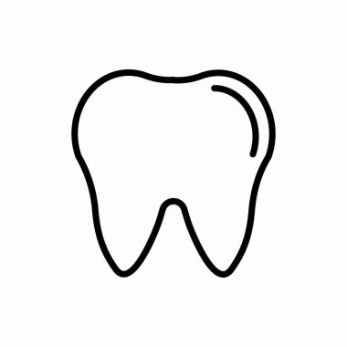 Taslak diş ikonu. Diş vektörü çizimi. Web ve mobil için sembol