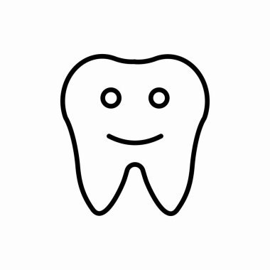 Taslak diş ikonu. Diş vektörü çizimi. Web ve mobil için sembol