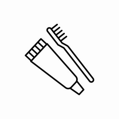 Diş fırçası ve diş macunu ikonu. Diş fırçası ve diş macunu vektör çizimi. Web ve mobil için sembol