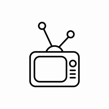 Ana hatlı televizyon ikonu. TV vektör illüstrasyonu. Web ve mobil için sembol