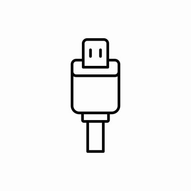 Ana hatlı usb buji simgesi. Usb dolgu vektör illüstrasyonu. Web ve mobil için sembol