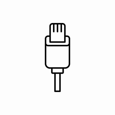 Ana hatlı usb buji simgesi. Usb dolgu vektör illüstrasyonu. Web ve mobil için sembol