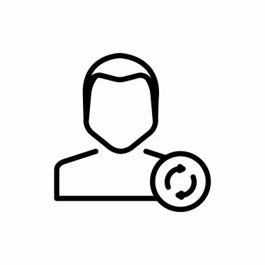 Taslak kullanıcı tazeleme simgesi. Kullanıcı yenileme vektör çizimi. Web ve mobil için sembol