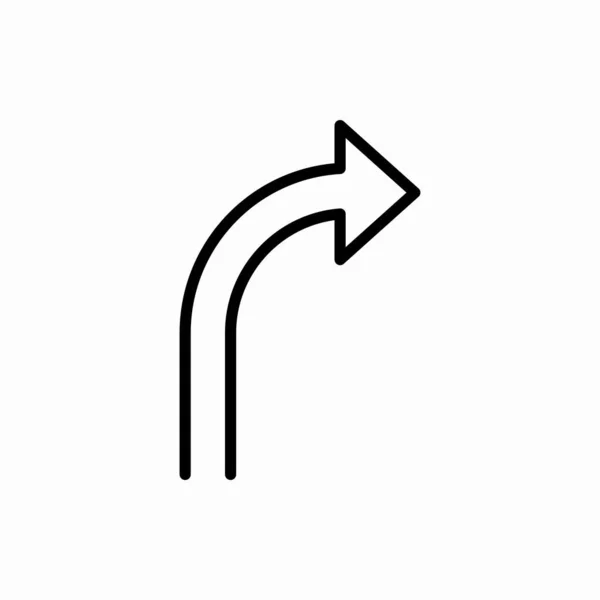 Esquema Gire Derecha Icon Turn Flecha Derecha Vector Ilustración Símbolo — Vector de stock