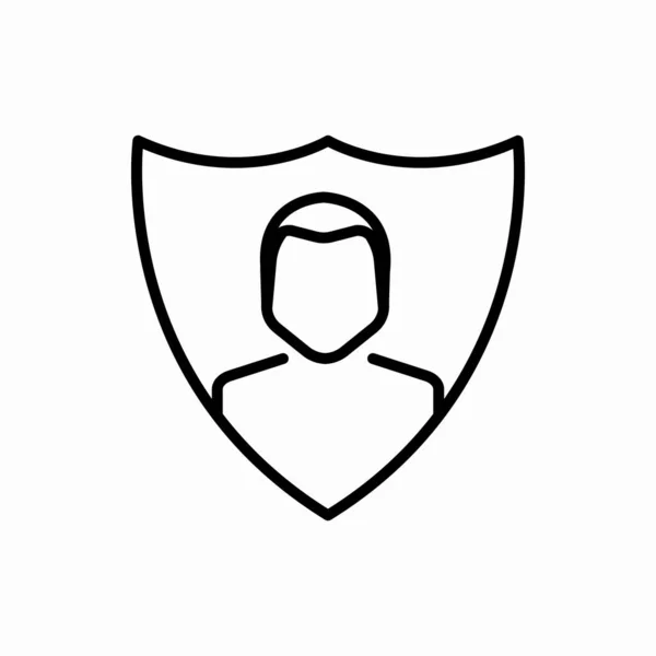 Outline User Shield Icon User Shield Vector Illustration Symbol Web — Stock Vector