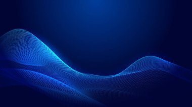 Nokta mavi dalga ışık ekran gradyan doku arkaplanı. Soyut teknoloji büyük veri dijital arkaplanı. 3d oluşturma.