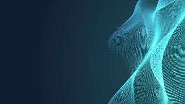 Nokta yeşil dalga ışık ekran gradyan doku arka planı. Soyut teknoloji büyük veri dijital arkaplanı. 3d oluşturma.