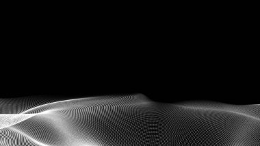 Nokta beyaz dalga teknolojisi dokusu. Soyut büyük veri dijital konsepti. 3d oluşturma.