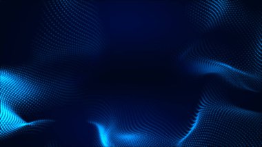 Nokta beyaz dalga ışık ekran gradyan doku arkaplanı. Soyut teknoloji büyük veri dijital arkaplanı. 3d oluşturma.